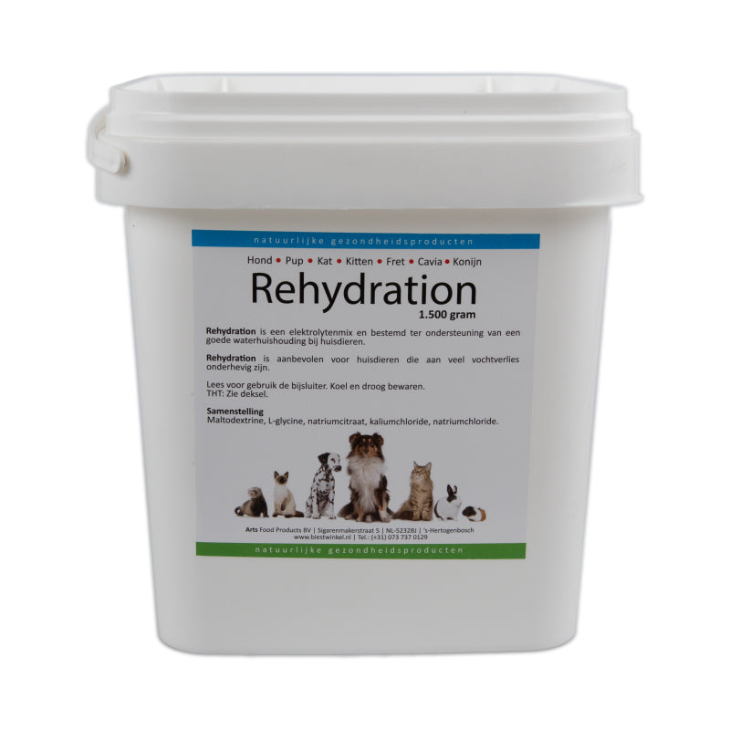 Rehydration Mélange d'électrolytes - Pour animaux de compagnie - Soutient l'hydratation et l'équilibre hydrique
